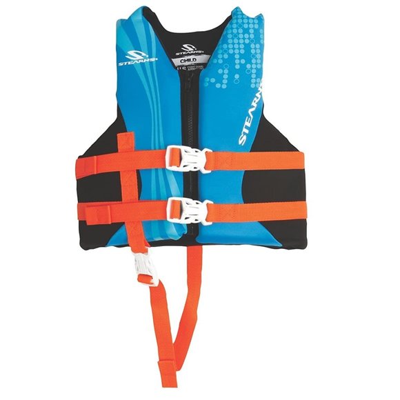 COPY - STEARNS Blue Puddle Boating Child Hydroprene Life Jacket Vest SMALL 30-5…